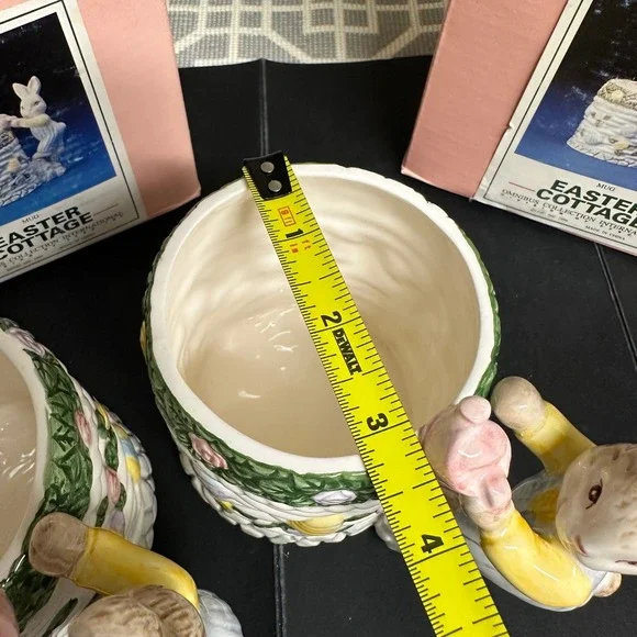 1994 Fitz & Floyd Omnibus Easter Garden  Mugs 2 Piece Vintage NEW Bunnies - Picture 7 of 9